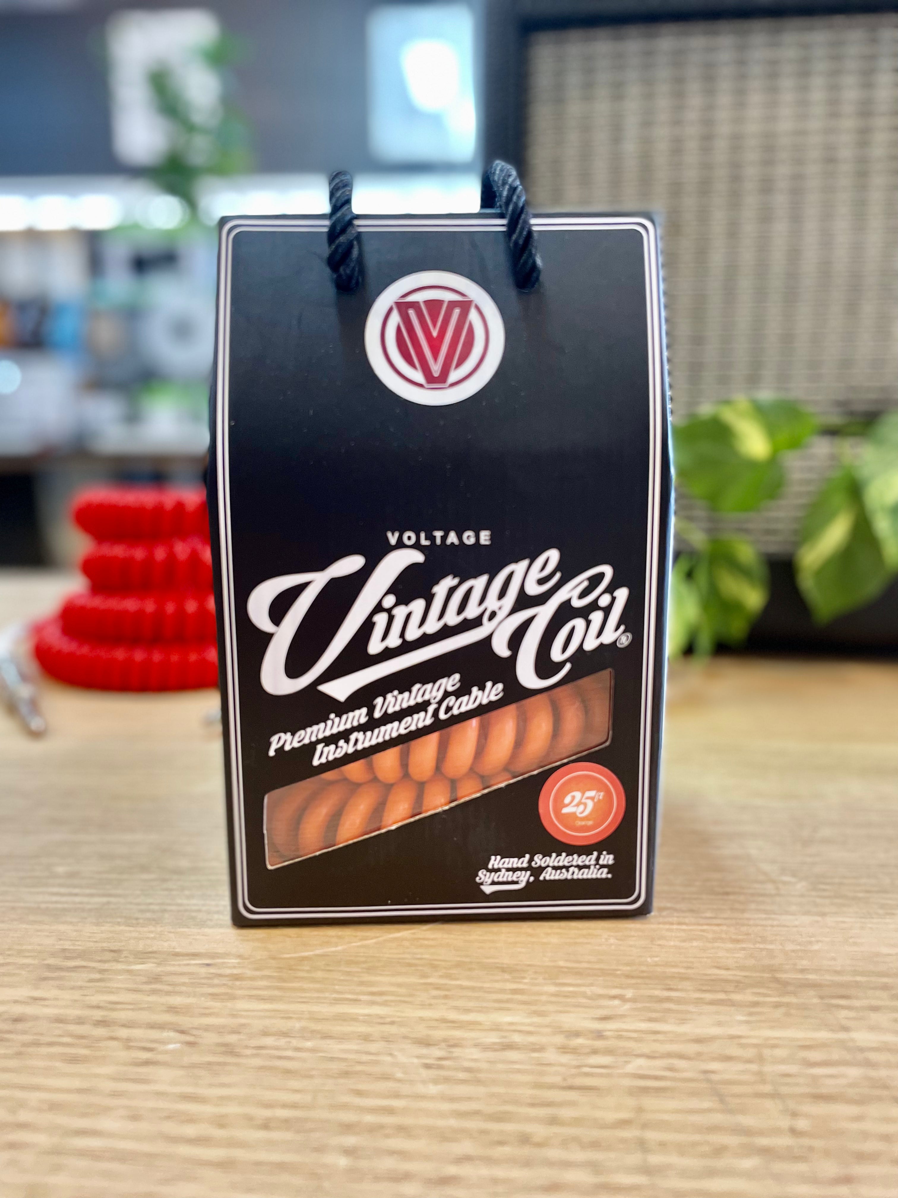 Voltage | Vintage Coil Cable | ST-ANGLE | Orange | Australian Made 🇦🇺 Voltage | Vintage Coil Cable | ST-ANGLE | Orange | Australian Made 🇦🇺